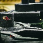 a close-up of a broken brick