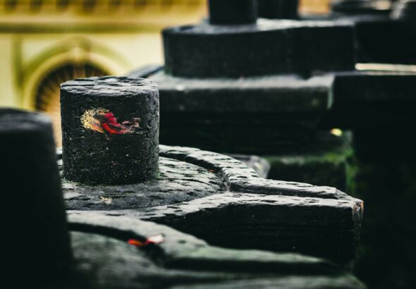 a close-up of a broken brick