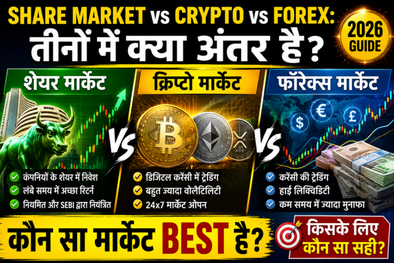 Difference between Share Market, Crypto Market and Forex Market