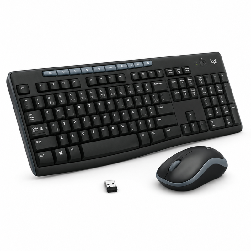Logitech MK275 Wireless Keyboard and Mouse Combo with full-size wireless keyboard and ergonomic optical mouse