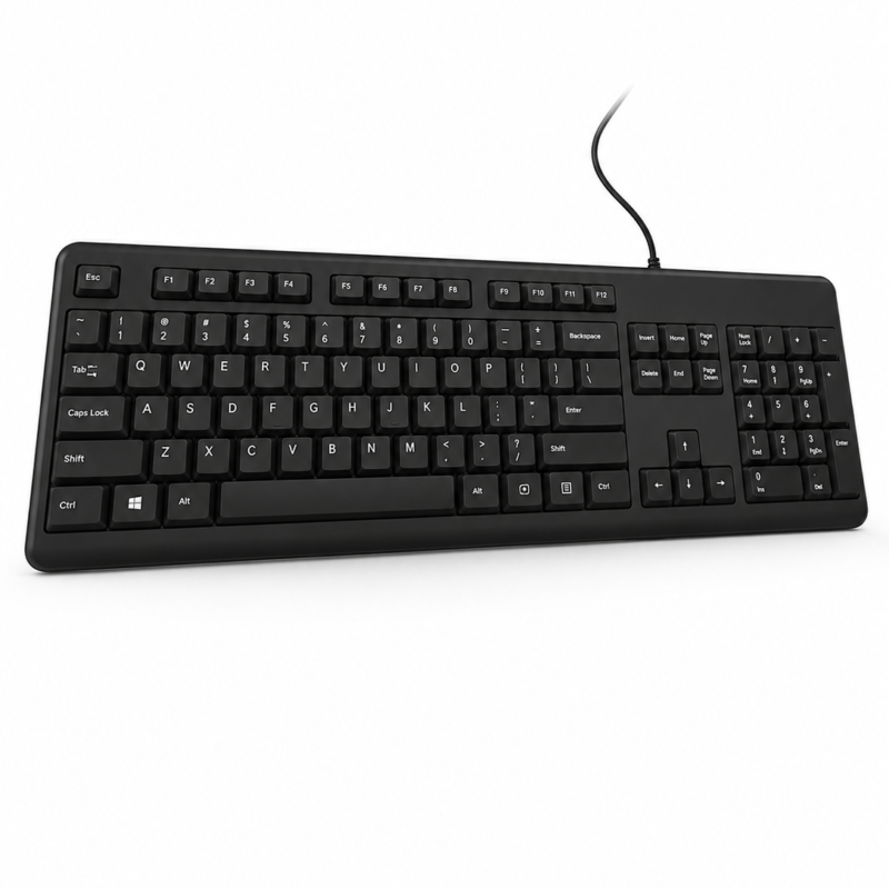 Quantron QKB-11 Wired Keyboard with USB connectivity and full-size ergonomic design