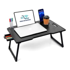 Etekcity Study Table Bed Table Premium Laptop Table/Foldable and Portable Wooden/Writing Desk for Office/Home/School 59cm, 40cm (C Black)