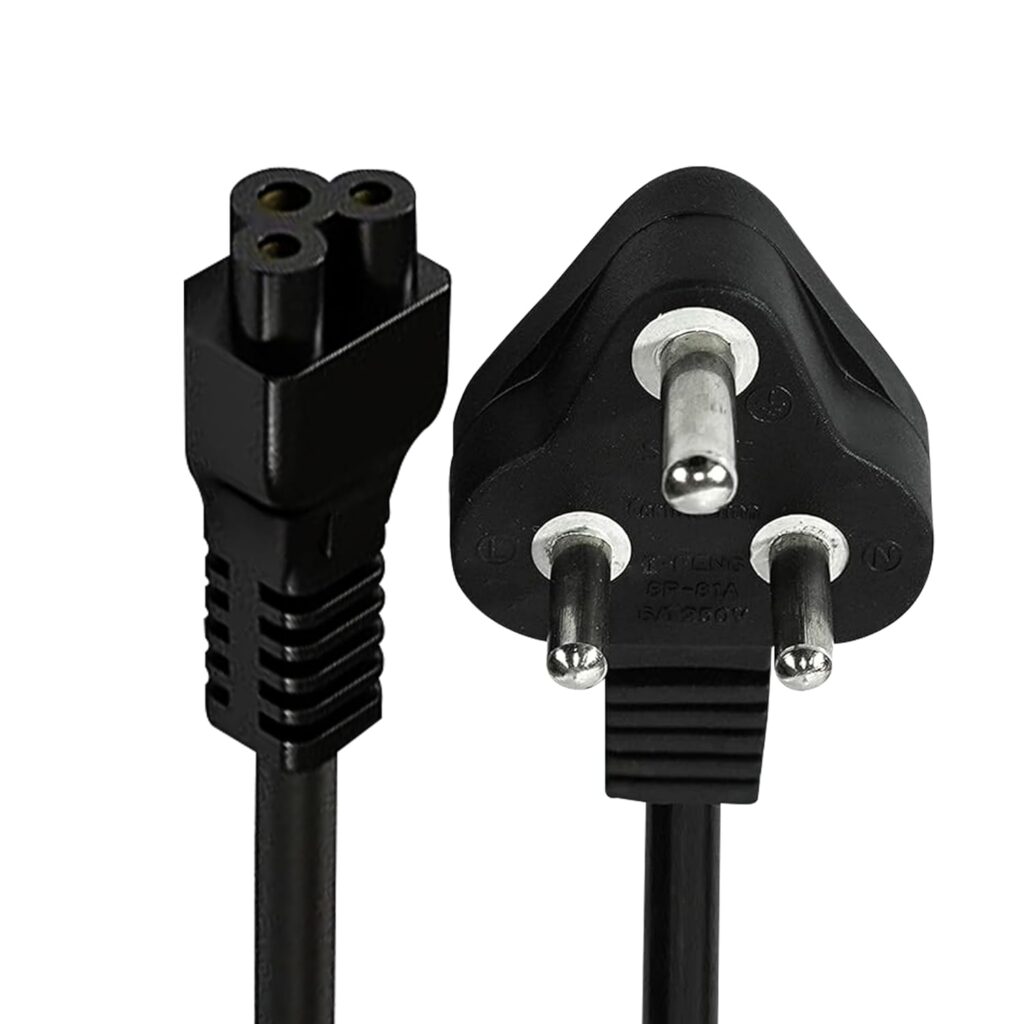 Geonix 1.5 M, 3 Pin Laptop Power Cable/Cord, Universal Replacement for Charger Adapter Power Cord for Laptop, 2 Years Warranty (Black)