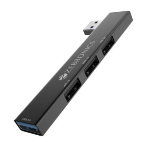 ZEBRONICS 210HB 4 in 1 USB Hub with USB 3.0 & Metal Body (Black)