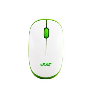 Acer Flow Wireless Mouse | 1600 DPI Optical Sensor | 2.4GHz Wireless with USB Nano Receiver | Ergonomic Lightweight Design | Smooth Tracking for Laptop, PC & Mac – White/Green