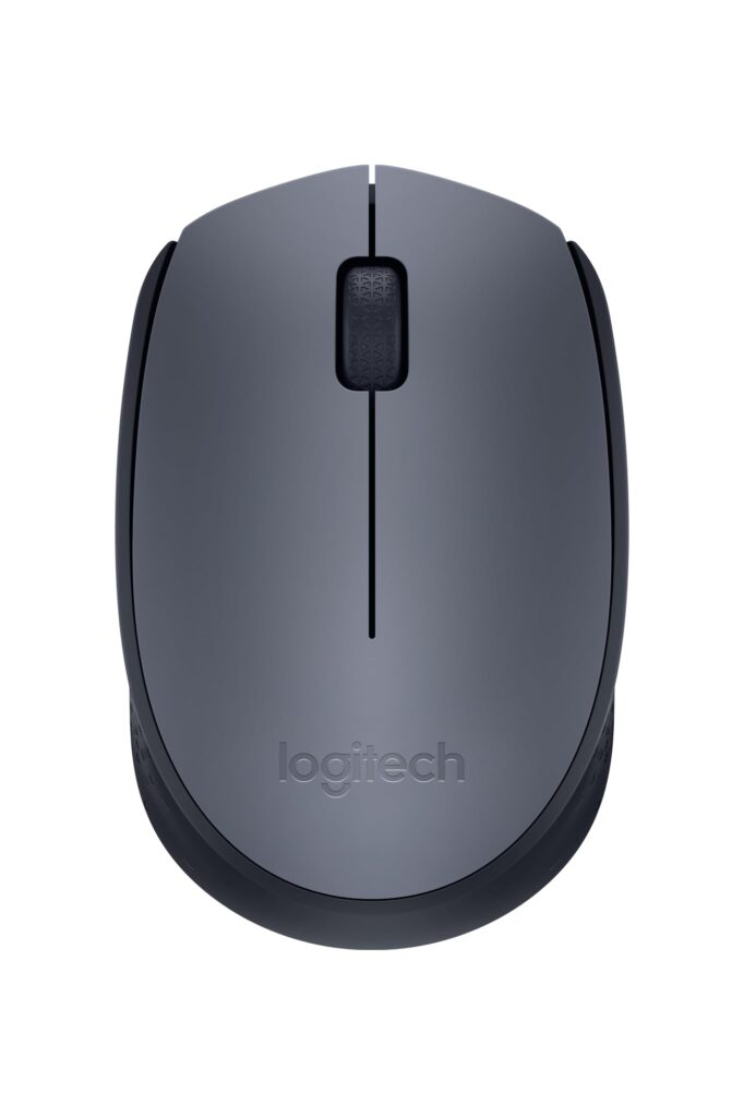 Logitech M170 Wireless Mouse, 2.4 GHz with USB Mini Receiver, Optical Tracking, 12-Months Battery Life, Ambidextrous PC / Mac / Laptop – Grey/Black