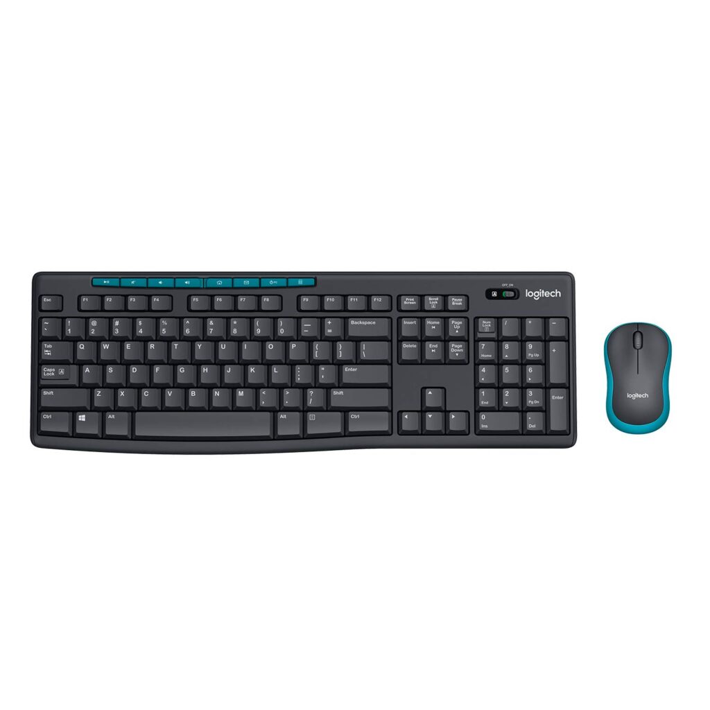 Logitech MK275 Wireless Keyboard and Mouse Combo for Windows, 2.4 GHz Wireless, Compact Wireless Mouse, 8 Multimedia & Shortcut Keys, 2-Year Battery Life, PC/Laptop – Black