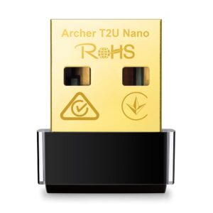 TP-Link Nano AC600 USB Wi-Fi Adapter(Archer T2U Nano)- 2.4G/5G Dual Band Wireless Network Adapter for PC Desktop Laptop, Mini Travel Size, Supports Windows 11,10, 8.1, 8, 7, XP/Mac OS 10.9-10.26