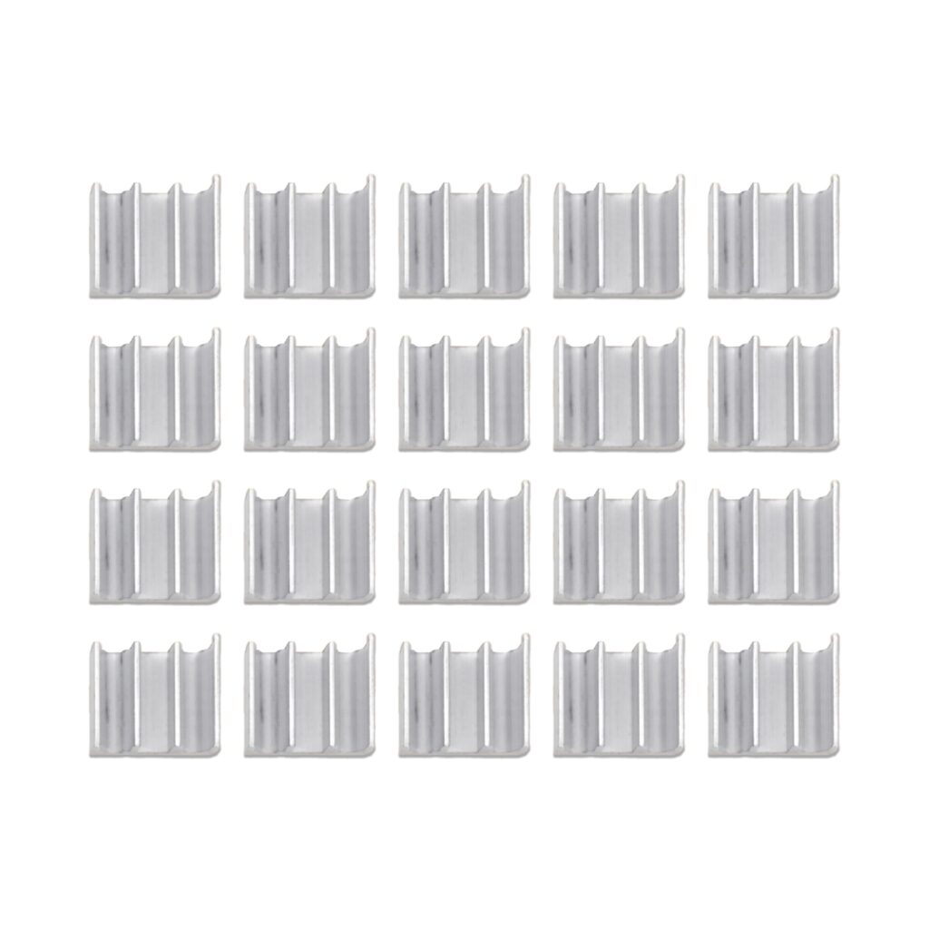 Electronic Spices Aluminium Heat sink Radiating Specially For IC’S Cooling 16 X 13 X 12 WITH BIG FINS Silver Tone Pack of 20