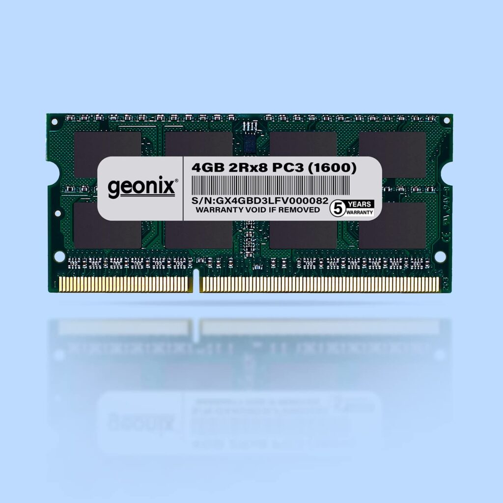 GEONIX 4GB DDR3L 1600 Mhz| Laptop RAM for Standard & Gaming PC | 2Rx8 | 204 Pin | (5 Years Warranty)
