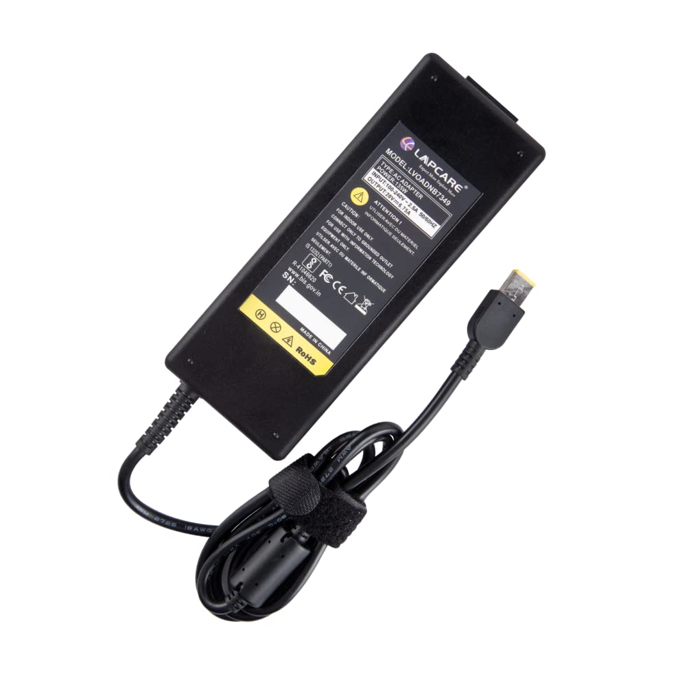 Lapcare Compatible Adapter Charger for Lenovo ThinkPad T470p Notebook 135W 20V 6.75A (USB) (Without Power Cable)