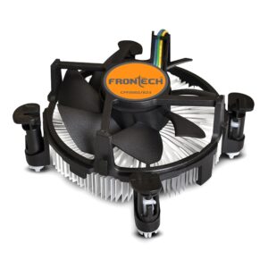 FRONTECH 775/1155 CPU Cooling Fan with Universal Socket & Heat Sink for Better Air Circulation, Super Silent, De-Vibrating, HS Sunflower Design, (CPF-0002, Black)
