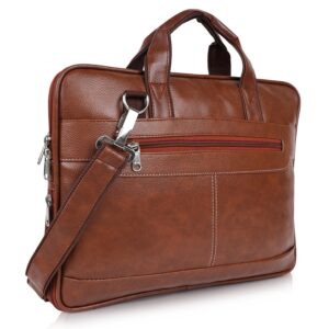 Martucci Laptop Messenger Bag – Laptop Bag for Men, PU Leather Expandable,Multiple Organisers,Detachable Unisex Formal/Casual/Office Use Hand Bag,Supports Laptop Upto 15.6 inches (Tan)