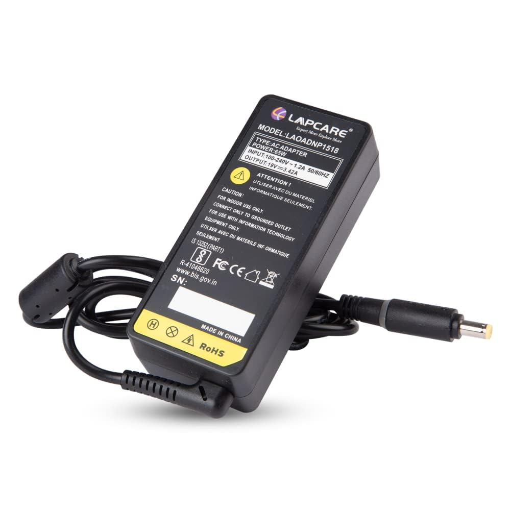 Lapcare 19V 65W 3.42A Compatible Laptop Adapter Charger for Acer Aspire One Extensa and Travel Mate Series Models