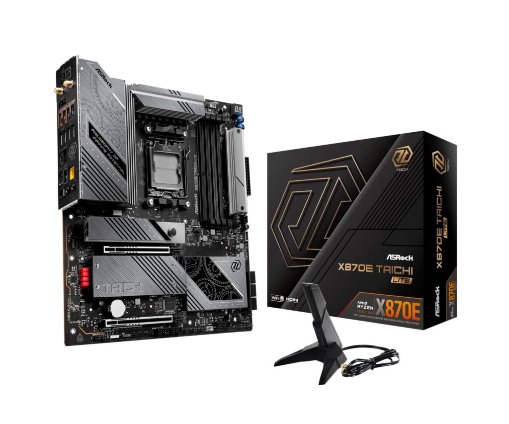 ASRock Motherboard X870E Taichi Lite AMD Ryzen 9000 Series CPU (Soket AM5) Compatible X870E Chipset EATX Motherboard