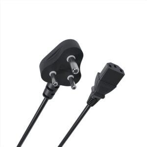 Geonix 1.5 Meter Computer Power Cable Cord for Desktops PC, Printers, Monitors, SMPS Power Cable (Black)