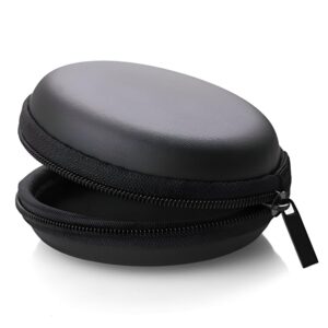 Cerlink Earphone Case Heaphone Pouch Cover Leather Carrying Case for Earphones, Headset, Pen Drives, SD Cards, All Mobile Accessories-Black (Pack of-1)
