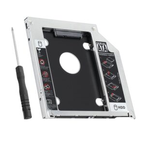 Sounce 9.5mm Optical Bay Hard Drive Caddy for SSD & HDD | 2nd Hard Drive Adapter for Laptop | SATA 2.5″ HDD/SSD Enclosure | Expand & Upgrade Your Laptop Storage with Ease