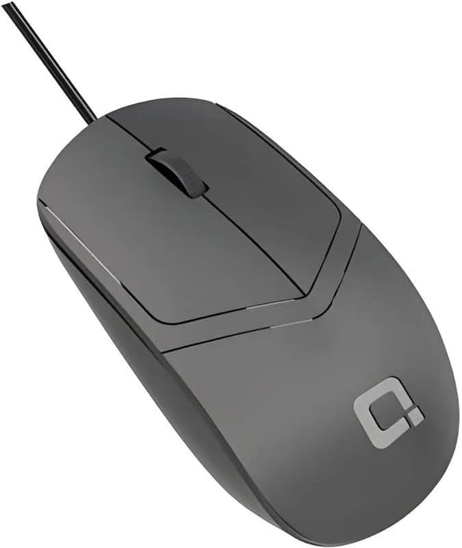QUANTRON QMU-535 Wired Mouse, Black, 1000 DPI Optical Sensor, 3 Button Design, 5 Million Click Life, 110x60x36mm, for Office and Home