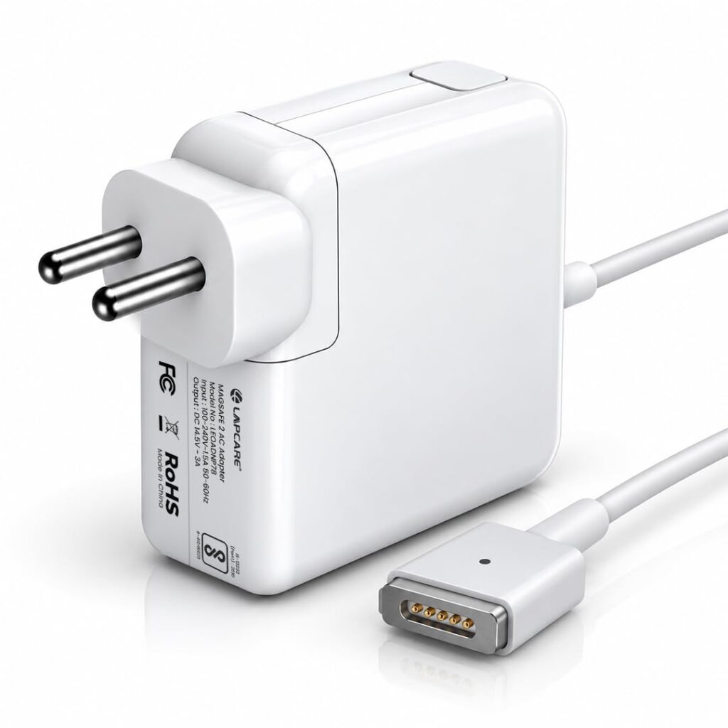 Lapcare Compatible Laptop Adapter Charger for 60W Mag Safe 2 Mac Book Pro Retina 13-inch (Late 2012, Early 2013, Late 2013, Mid 2014, Early 2015) | 16.5V 3.65A Power Supply with Magnetic Connector