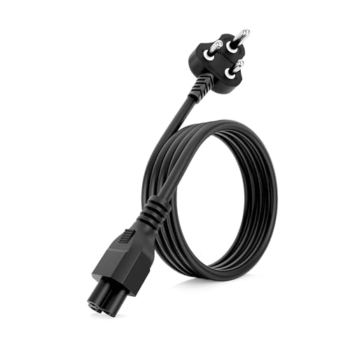 Cablet 1.5M Black 3 Pin Laptop Power Cable Universal Power Cable Replacement for Charger Adapter Power Cord for Laptop